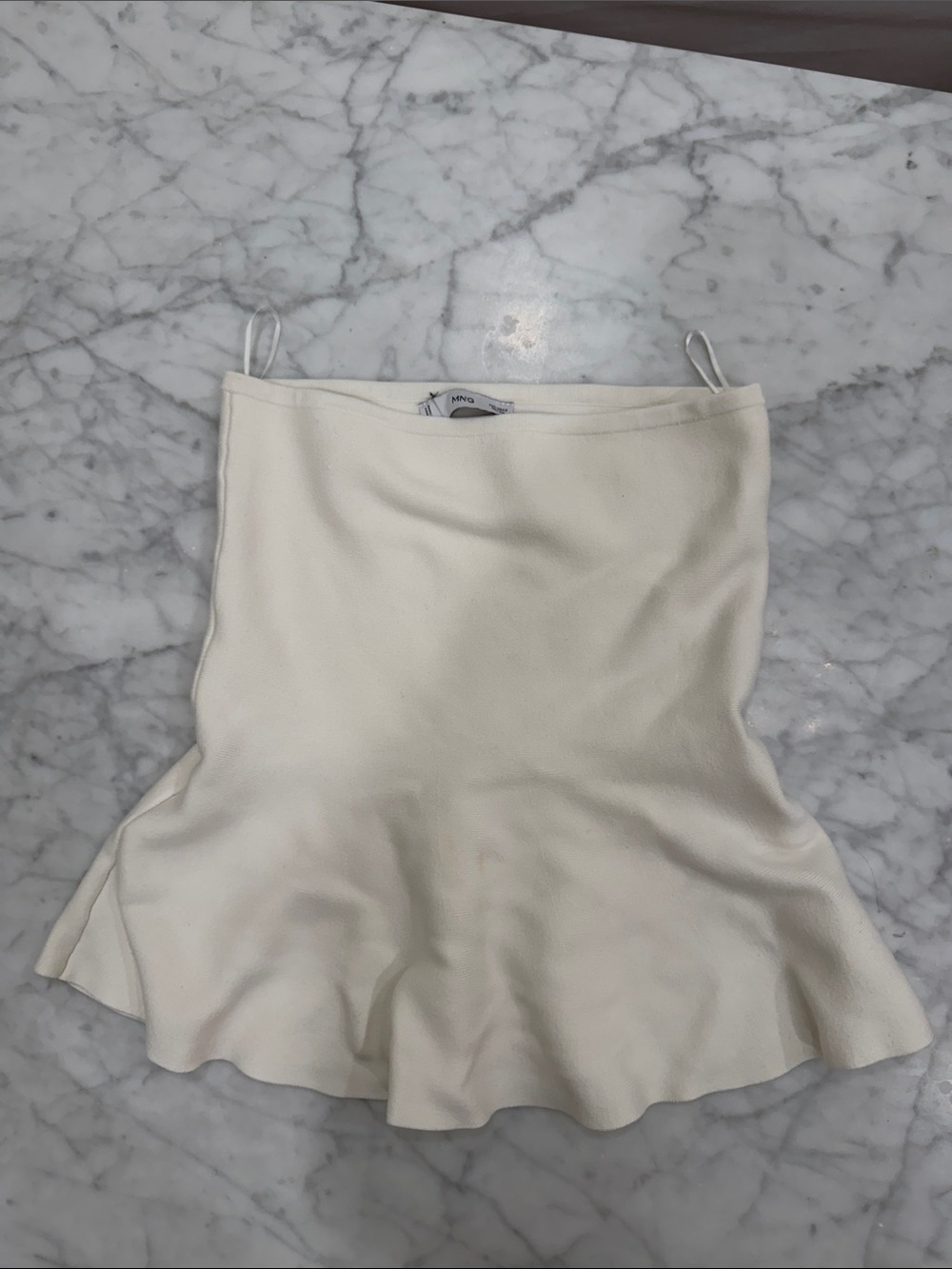 Cream Flared Mini Shirt